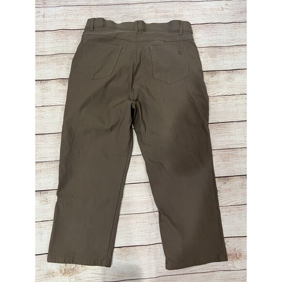 Simon Chang Denim Brown Stretch Business Office Crop Pants size 10 - Picture 4 of 8